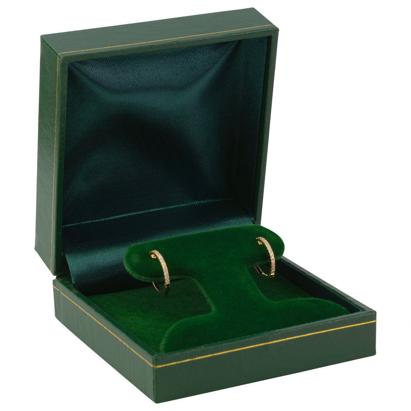 Paper Covered French Clip Earring Box with Gold Accent