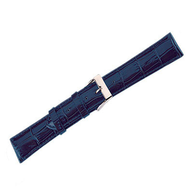 Leather Watch Band Lux Alligator Blue (20mm) Regular