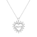 Ss CZ Mom Open Heart Pendant