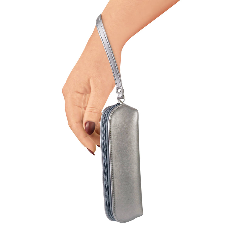 Luxury Zipped Leatherette Case with Additional Pouch