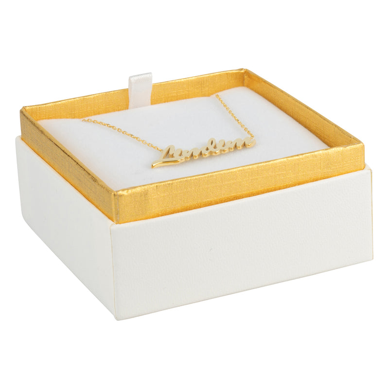 Two-tone Paper Pendant Box with Gold Accent