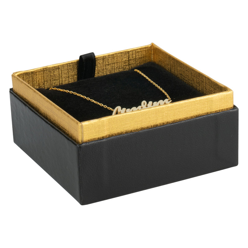 Two-tone Paper Pendant Box with Gold Accent