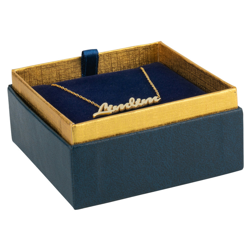 Two-tone Paper Pendant Box with Gold Accent