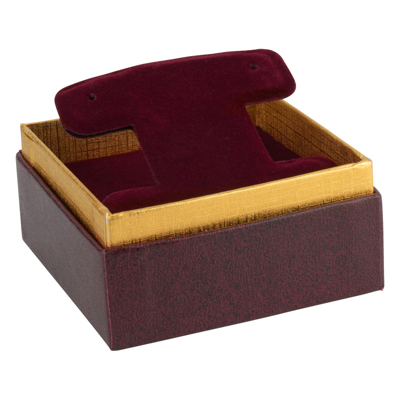 Two-tone Paper French Clip Earring Box with Gold Accent