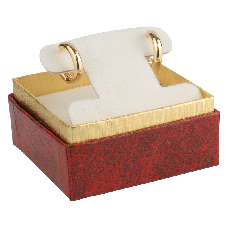 Two-tone Paper French Clip Earring Box with Gold Accent