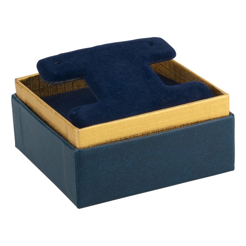 Two-tone Paper French Clip Earring Box with Gold Accent