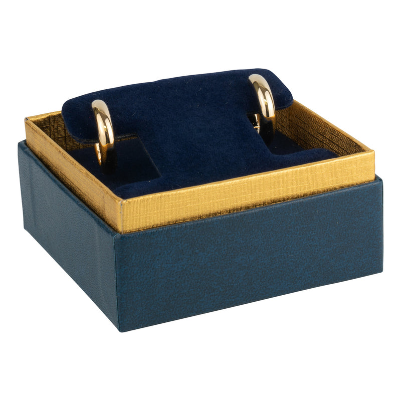 Two-tone Paper French Clip Earring Box with Gold Accent