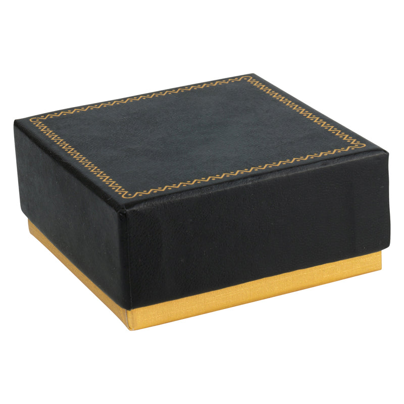 Two-tone Paper French Clip Earring Box with Gold Accent