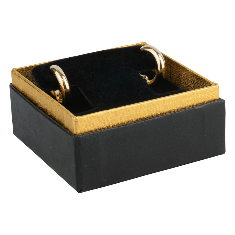 Two-tone Paper French Clip Earring Box with Gold Accent