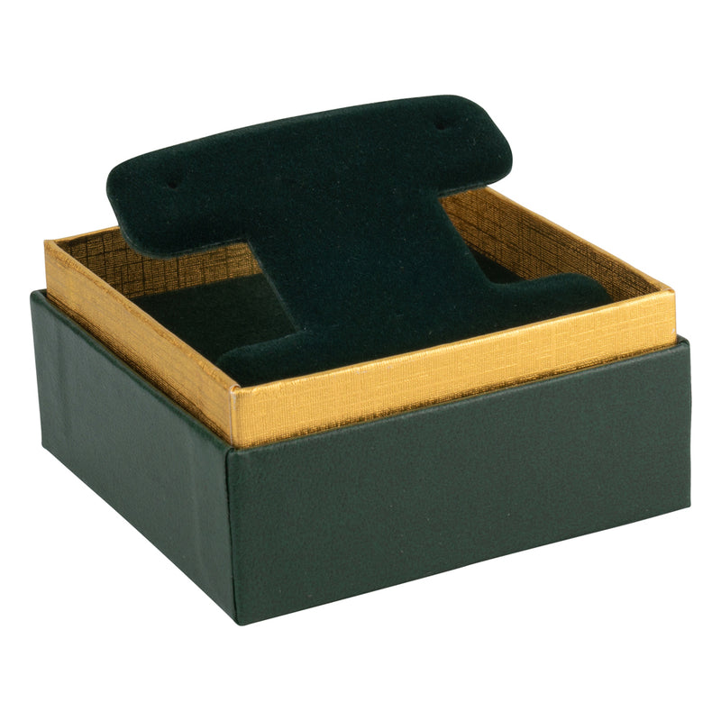 Two-tone Paper French Clip Earring Box with Gold Accent