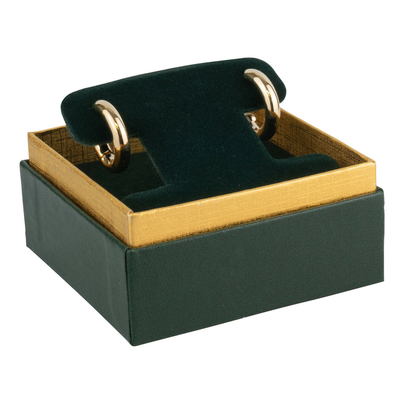 Two-tone Paper French Clip Earring Box with Gold Accent