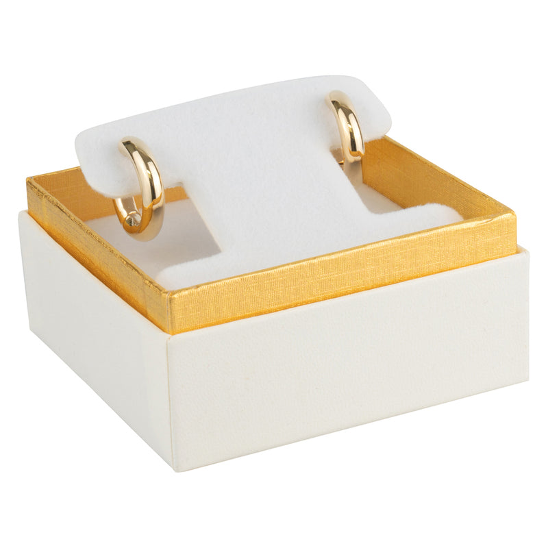 Two-tone Paper French Clip Earring Box with Gold Accent