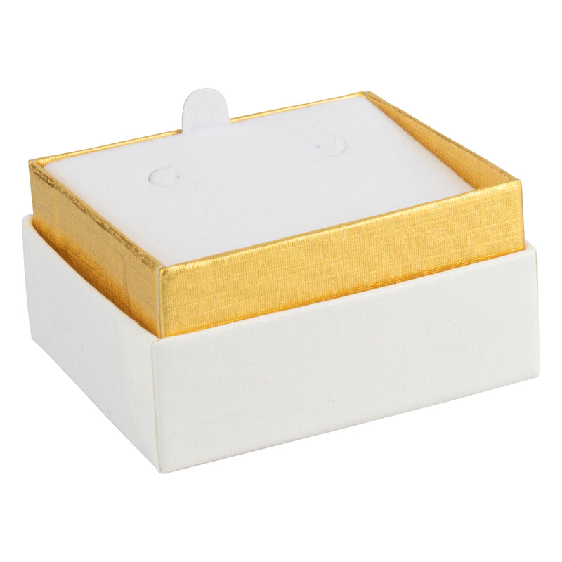 Two-tone Paper Hoop Earring Box with Gold Accent