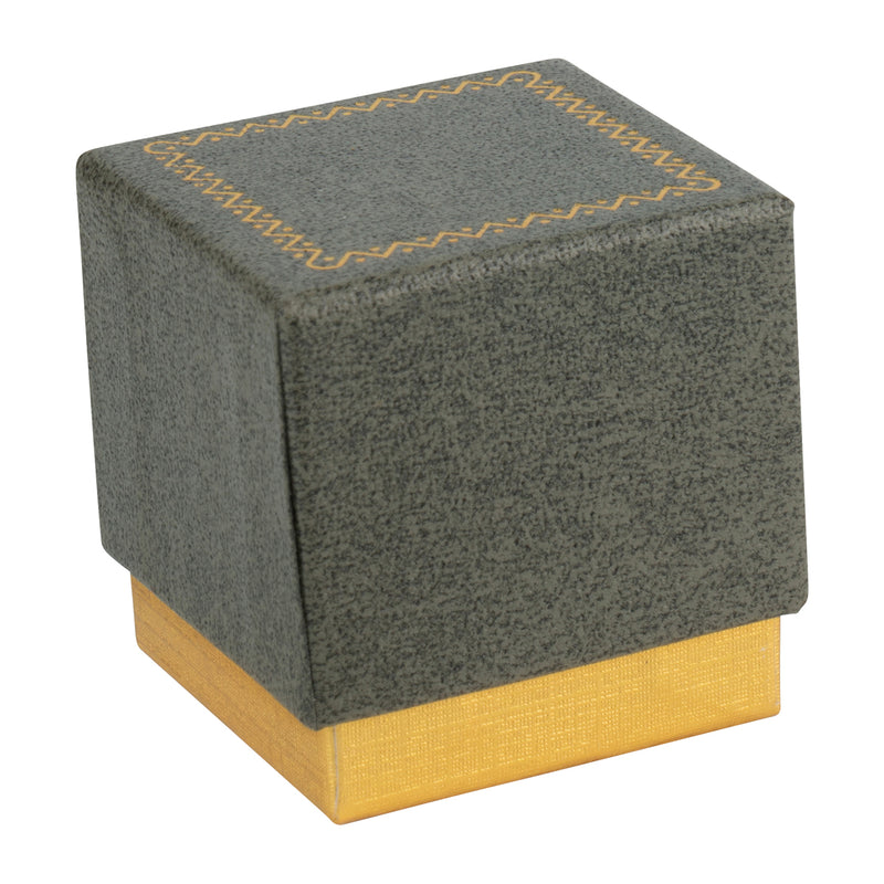 Two-tone Paper Single Ring Box with Gold Accent