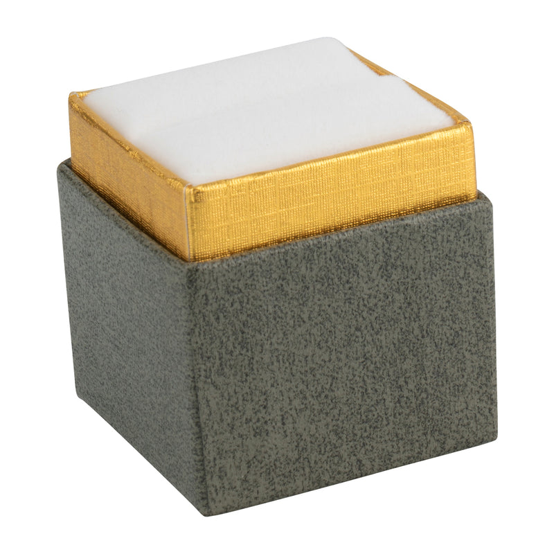 Two-tone Paper Single Ring Box with Gold Accent