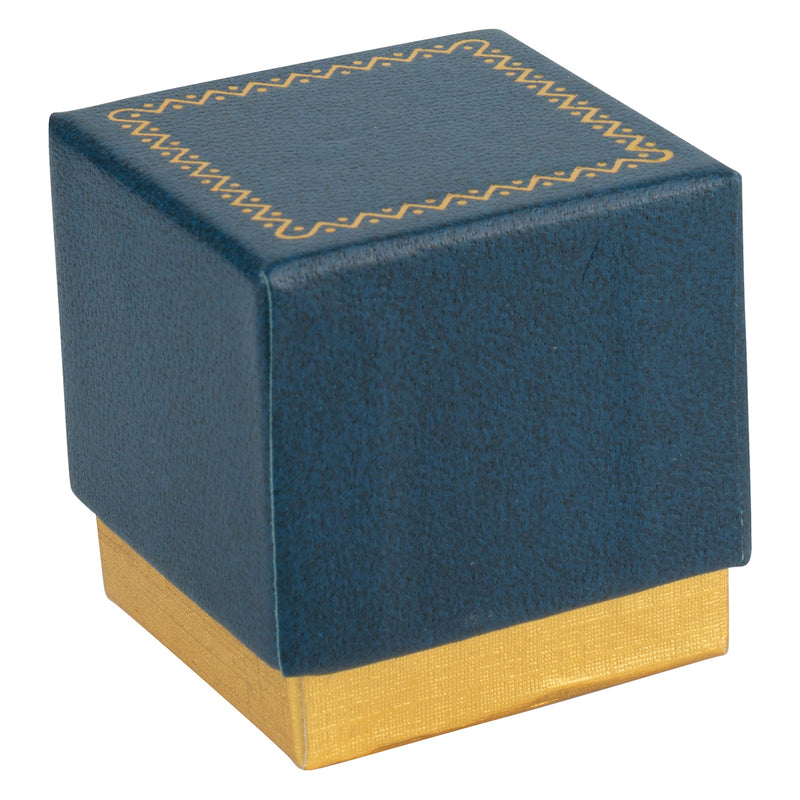 Two-tone Paper Single Ring Box with Gold Accent