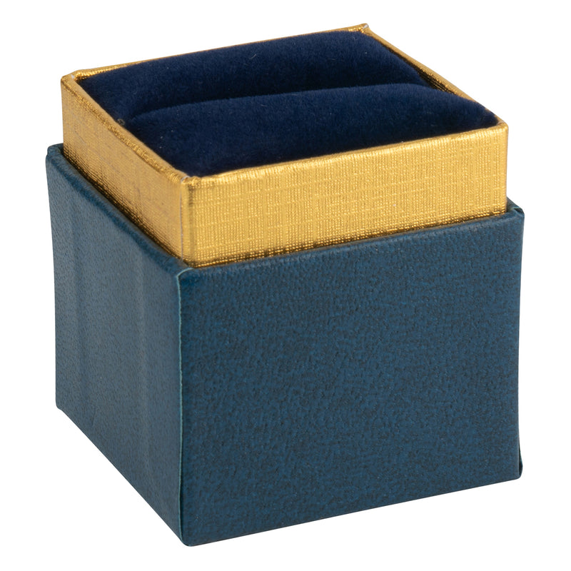 Two-tone Paper Single Ring Box with Gold Accent