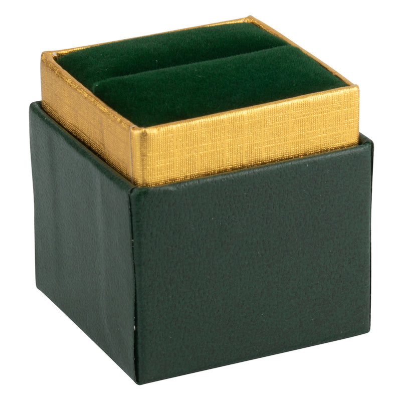 Two-tone Paper Single Ring Box with Gold Accent