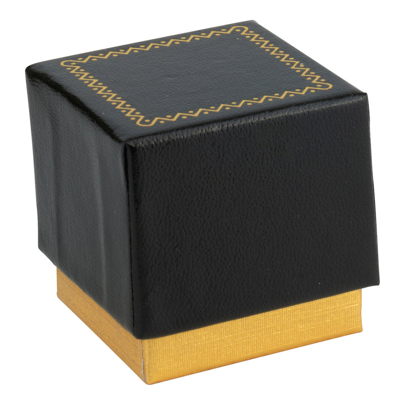 Two-tone Paper Single Ring Box with Gold Accent