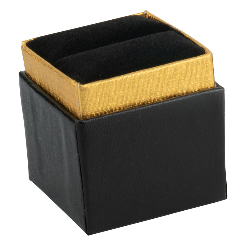 Two-tone Paper Single Ring Box with Gold Accent