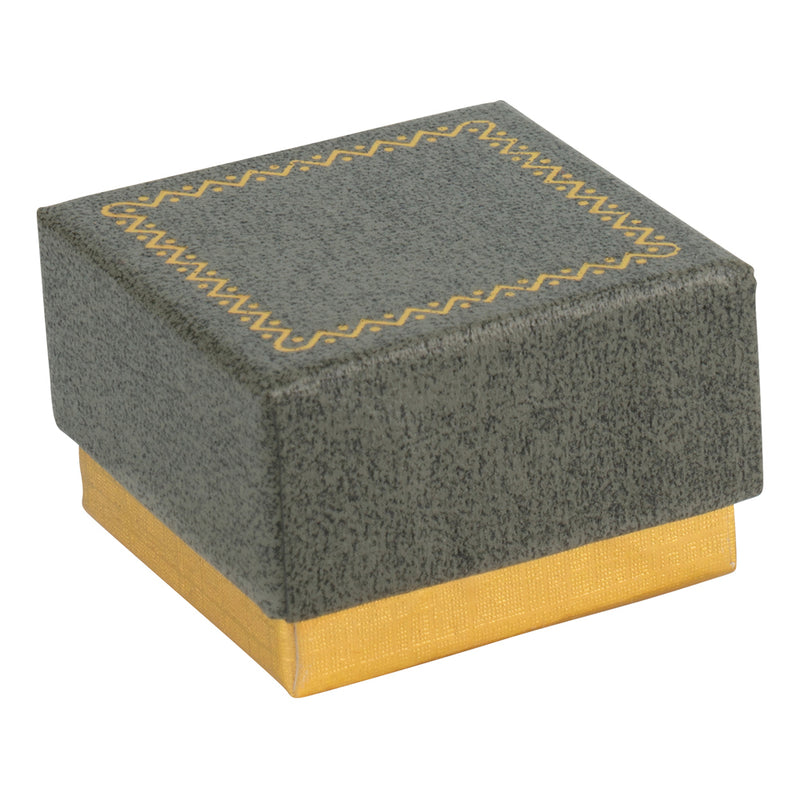 Two-tone Paper Single Earring Box with Gold Accent