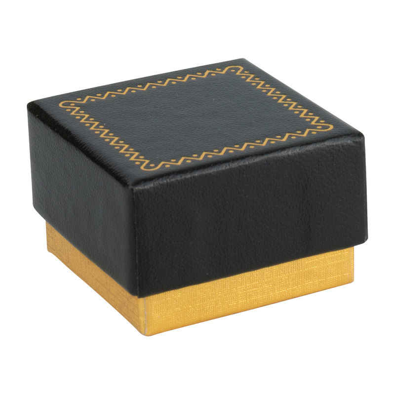 Two-tone Paper Single Earring Box with Gold Accent