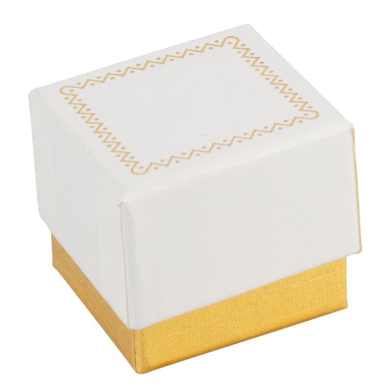 Two-tone Paper Single Ring Box with Gold Accent