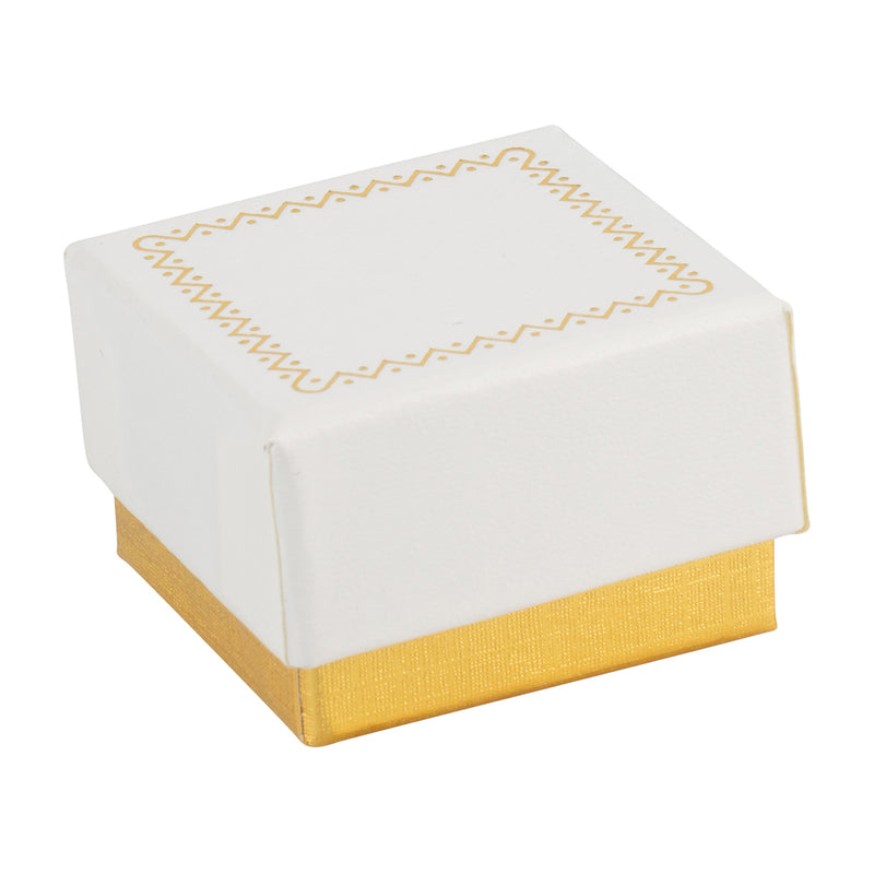 Two-tone Paper Single Earring Box with Gold Accent