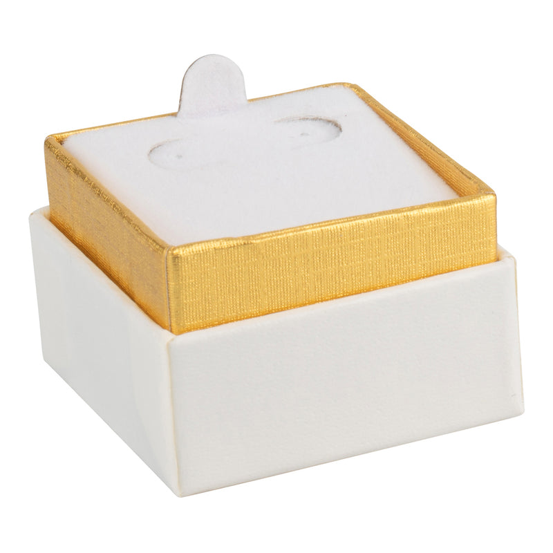 Two-tone Paper Single Earring Box with Gold Accent