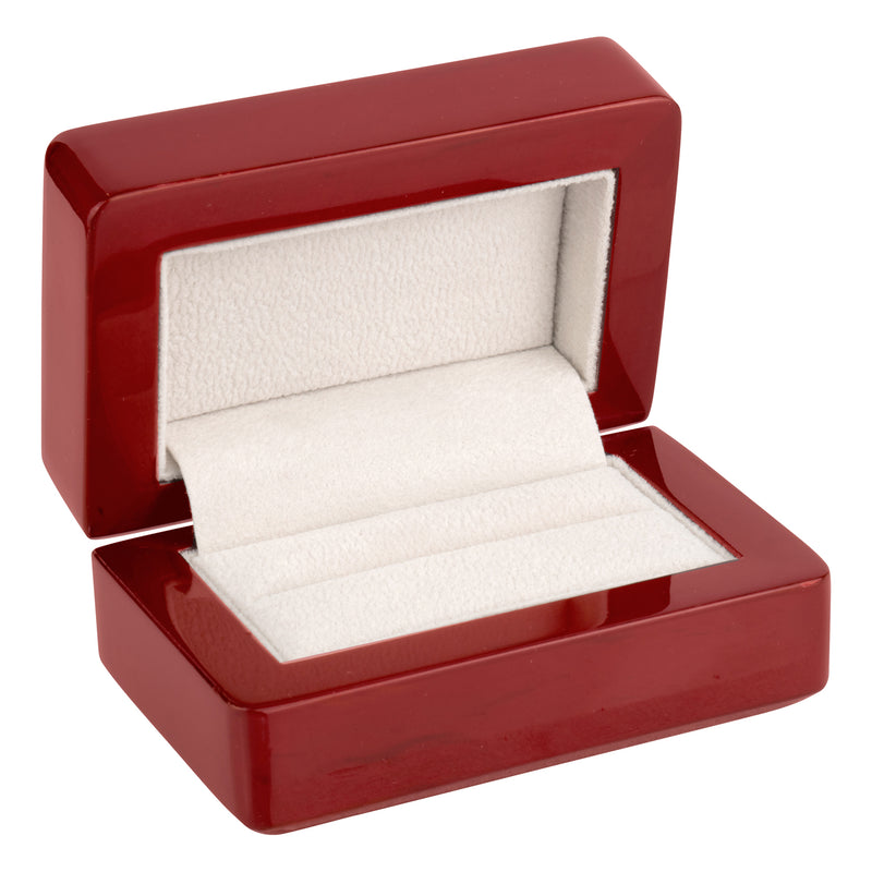 Wooden Double Ring Box with Suede Insert