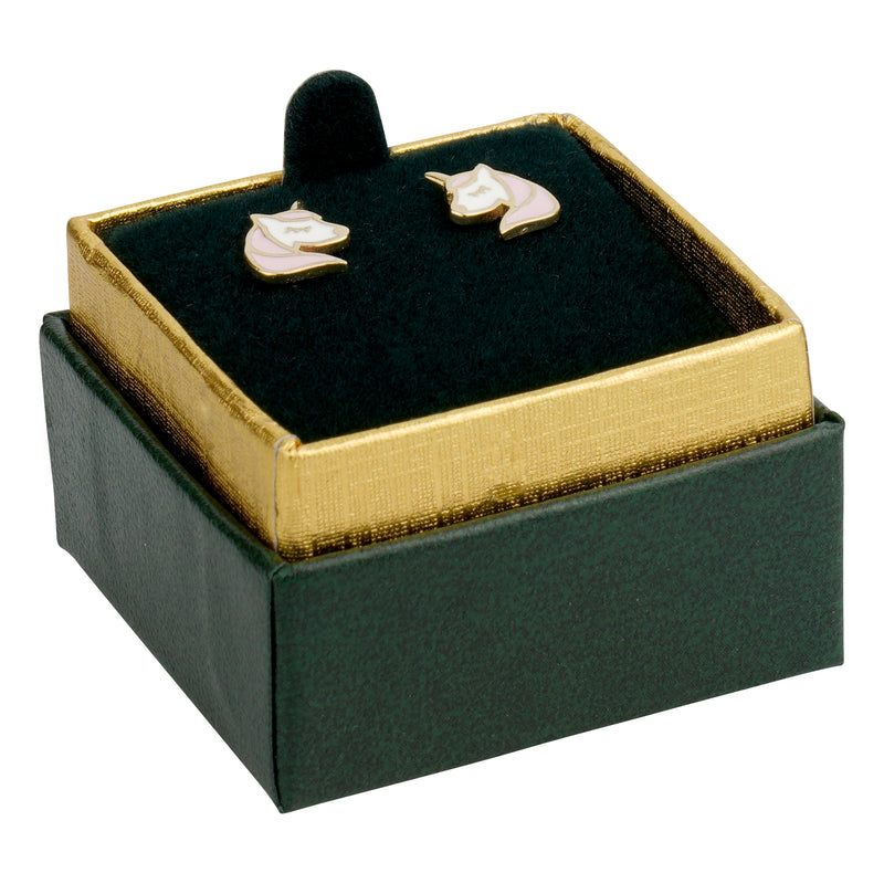 Two-tone Paper Single Earring Box with Gold Accent