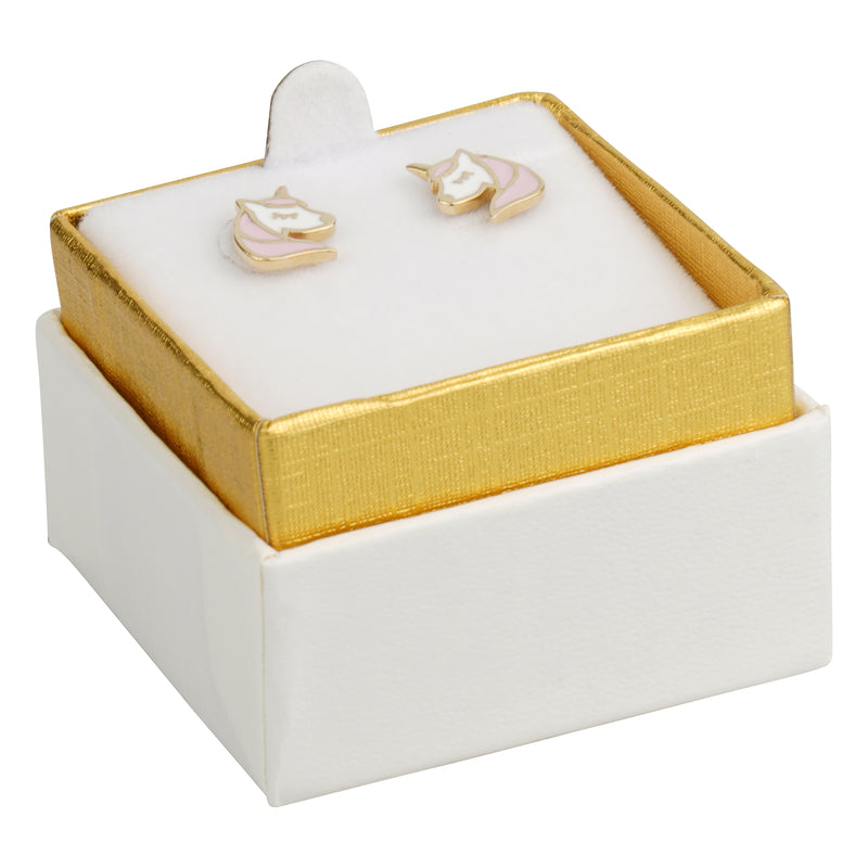 Two-tone Paper Single Earring Box with Gold Accent