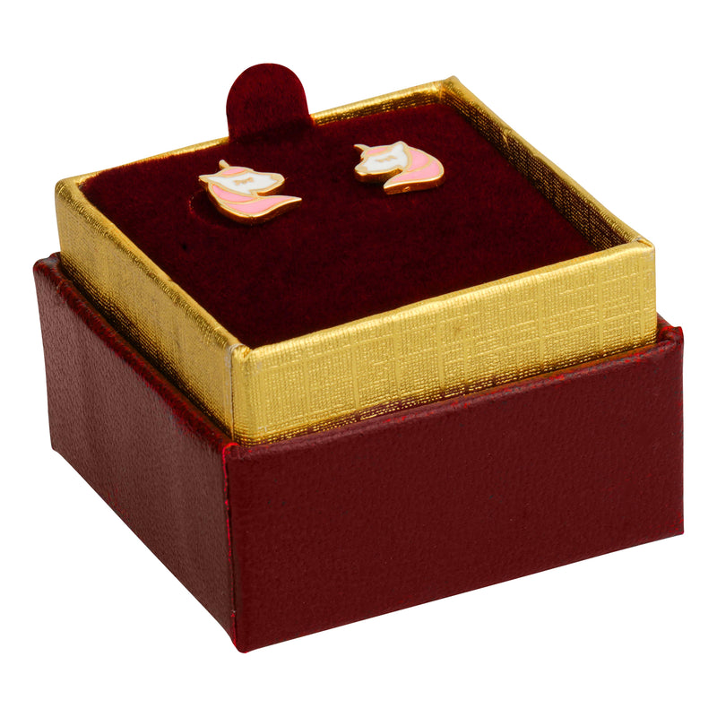 Two-tone Paper Single Earring Box with Gold Accent