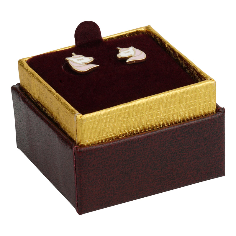 Two-tone Paper Single Earring Box with Gold Accent