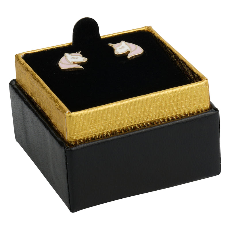 Two-tone Paper Single Earring Box with Gold Accent