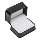 Embossed Leatherette Double Ring Box with White Velvet Interior