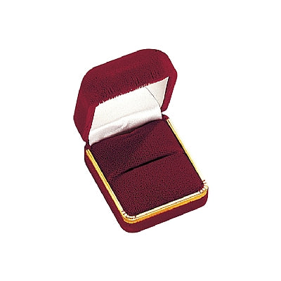 Velvet Single Ring Box with Gold Rims and Matching Insert