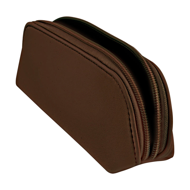 Luxury Zipped Leatherette Case with Additional Pouch