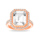 Rose Asscher CZ Border Ring