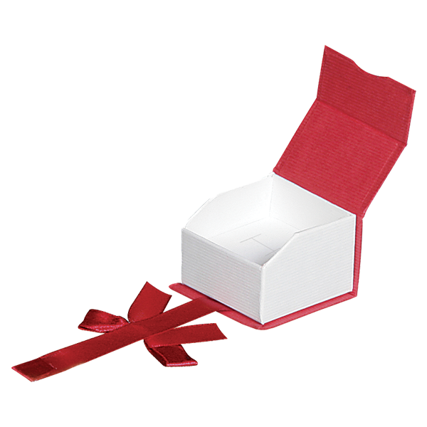 Elegant Paper Single Ring Box with a Unique Magnetic Ribbon