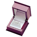 Genuine Hardwood Single Earring Box with White Leatherette Interior