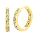 Gold Crystal Hoop Earring