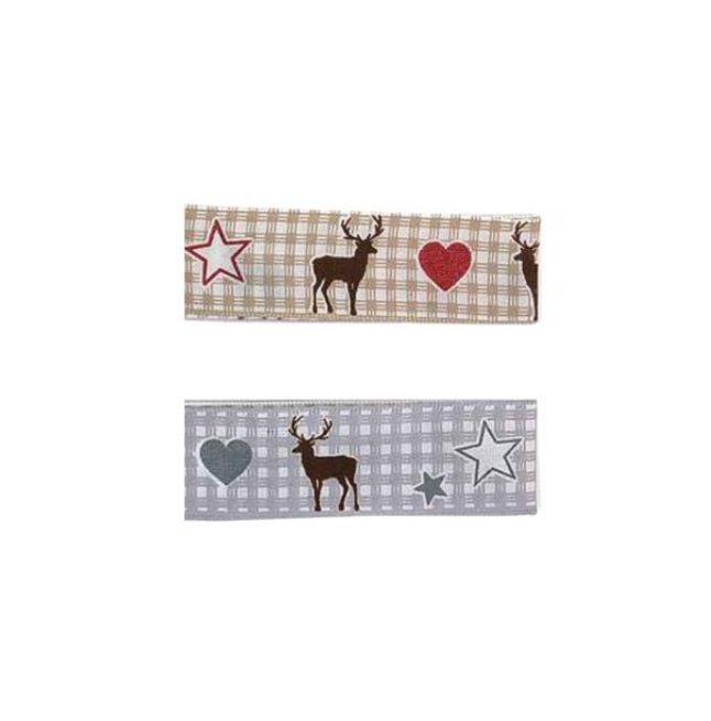 Natural Deer Print Ribbon