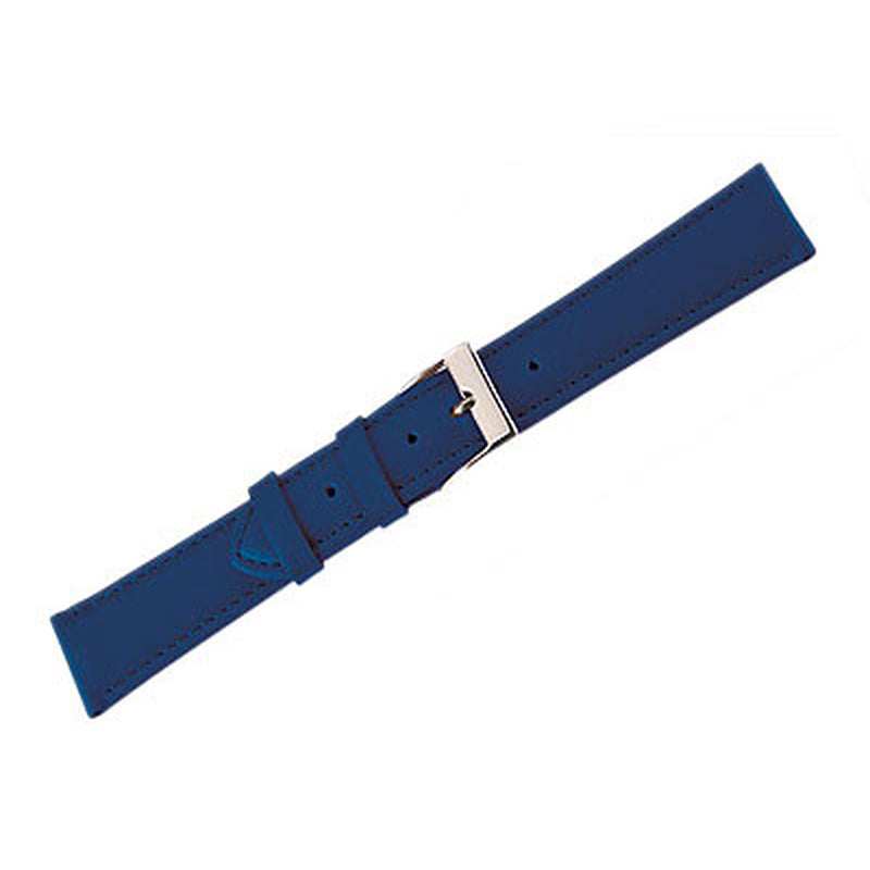 Leather Watch Band Soft Leather M Blue (14mm) Long