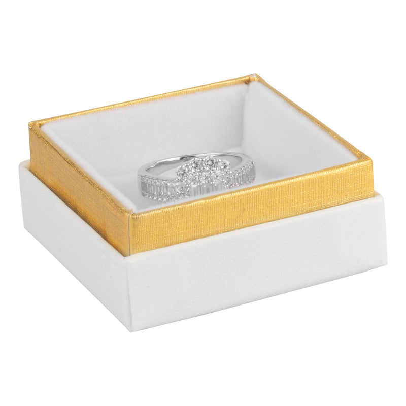 Two-tone Paper Large Universal Box with Gold Accent