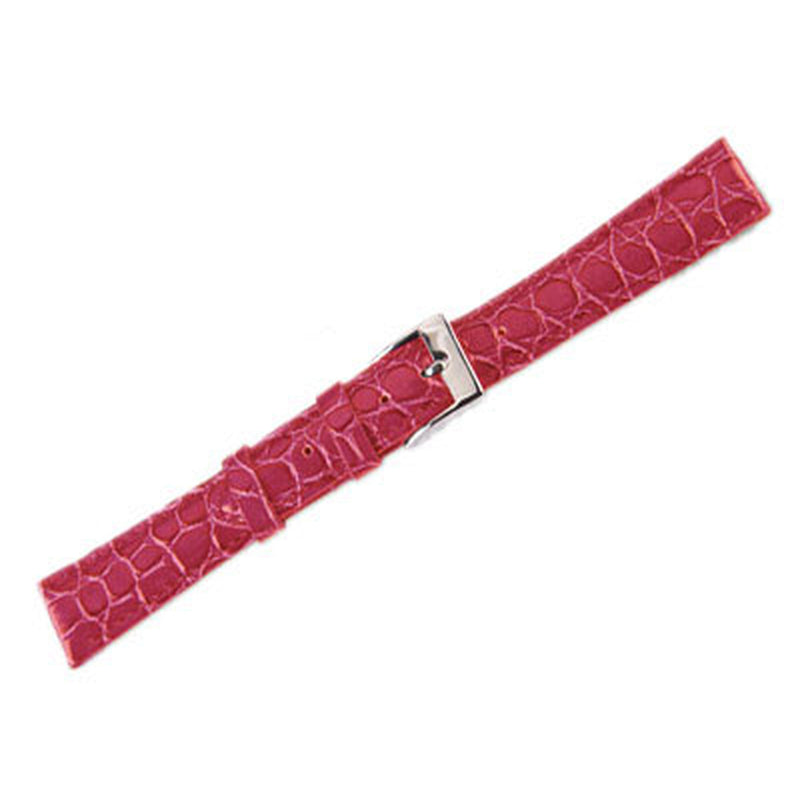 Leather Watch Band Lux Crocodile Rosa (14mm) Regular