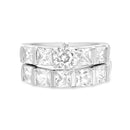 Sterling Silver Rh CZ Engagement Ring Set