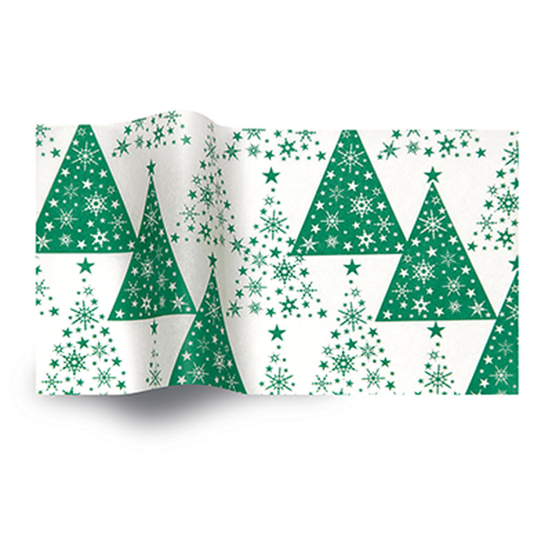 Elite Designed Green Trees and Stars Tissue Paper