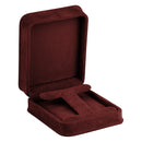 Suede Large French Clip Earring Box with Matching Suede Interior
