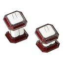 Set of 2 Leatherette and Wooden Ring Displays